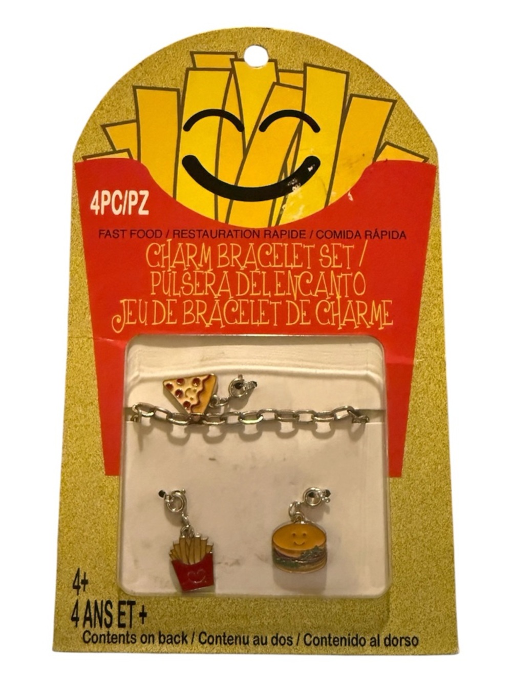 3 for $15 🩷 Fast Food Charm Bracelet Set with Fries, Burger & Pizza Charms